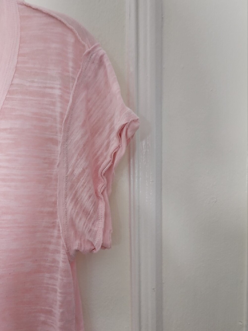 We The Free Soft Pink V-Neck Short Sleeve Tee - Picture 5 of 6